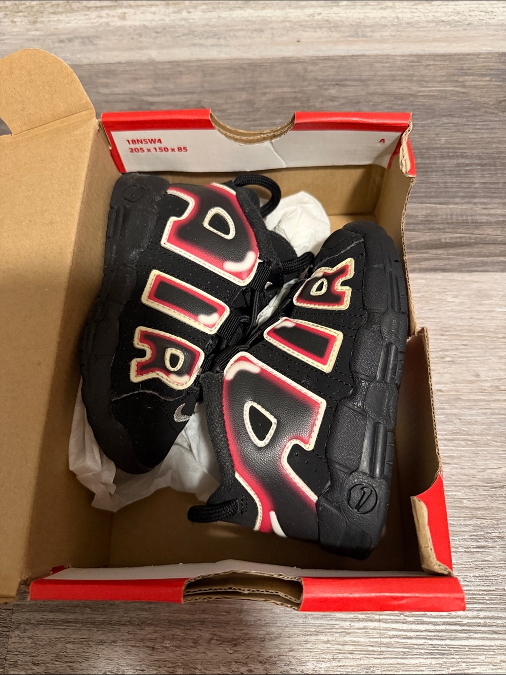 Nike air more uptempo laser crimson size 7c